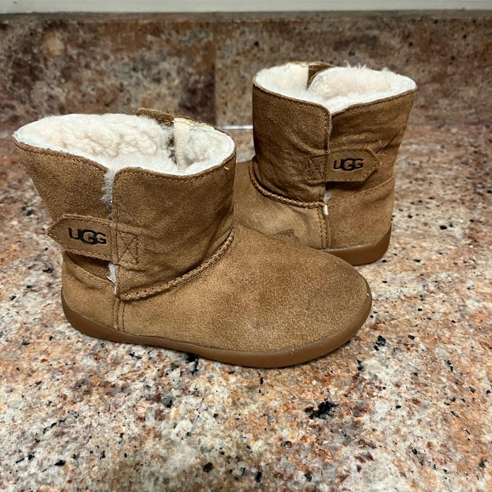 UGG Cream and Tan Baby Booties